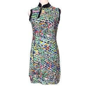 EP Pro Tour Tech Vibrant Multicolor Leopard Print Golf Tennis Dress SMALL Sporty